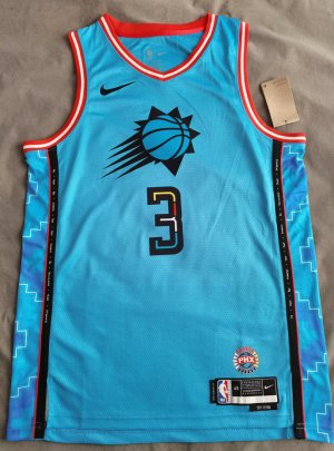 NBA 3 Paul Phoenix Suns 22-23 city Maillot bleu imprimé